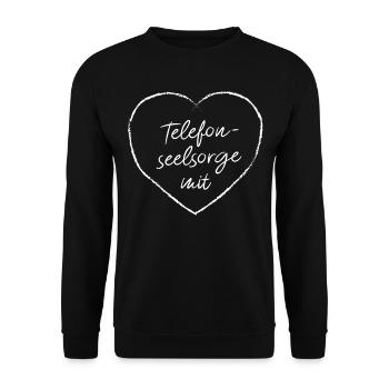 Telefonseelsorge mit Herz Psychologin Therapeuten - Unisex Pullover - Schwarz - Vorne - Alina (178cm) & Michal (187cm)