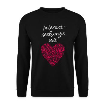 Internetseelsorge mit Herz Ehrenamtlich Psychologe - Unisex Pullover - Schwarz - Vorne - Alina (178cm) & Michal (187cm)