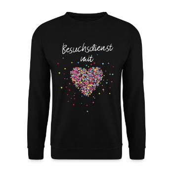 Besuchsdienst mit Herz Seniorenheim Altersheim - Unisex Pullover - Schwarz - Vorne - Alina (178cm) & Michal (187cm)
