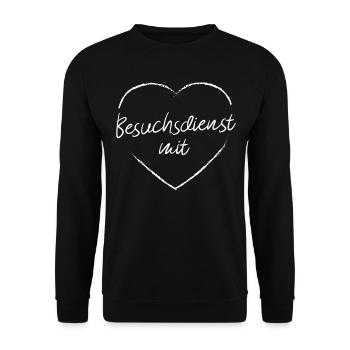 Besuchsdienst mit Herz Ehrenamtliche Helferin - Unisex Pullover - Schwarz - Vorne - Alina (178cm) & Michal (187cm)