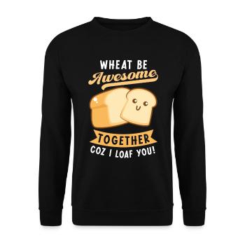 Pain Cuisson Boulangerie Pâtisserie Pain Pain Boulanger - Sweat-shirt Unisexe - noir - Devant - Alina (178cm) & Michal (187cm)