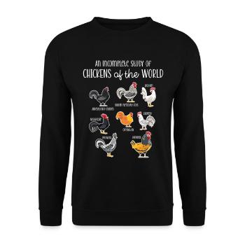 Hühner der Welt - Unisex Pullover - Schwarz - Vorne - Alina (178cm) & Michal (187cm)
