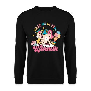 Rainbow Animal Unicorn Winter Season Lovers - Sweat-shirt Unisexe - noir - Devant - Alina (178cm) & Michal (187cm)