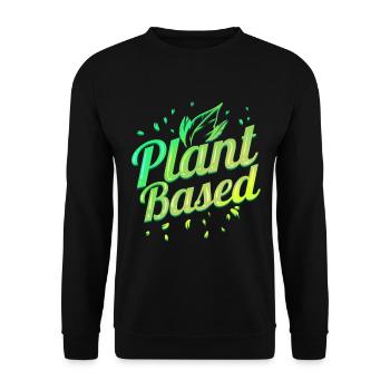 Plant Based Veggie Food Vegetarian - Go Vegan - Unisex Pullover - Schwarz - Vorne - Alina (178cm) & Michal (187cm)
