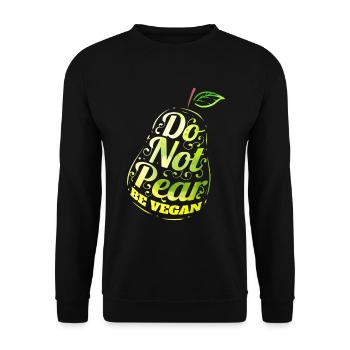 Do Not Pear - Be Vegan - Unisex Pullover - Schwarz - Vorne - Alina (178cm) & Michal (187cm)