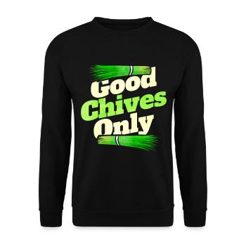 Good Chives Only - Vegetarian or Go Vegan - Unisex Sweatshirt - black - Front - Alina (178cm) & Michal (187cm)