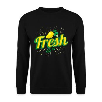 Eat Fresh Mango, Lemon And Broccoli - Vegetarian - Unisex Sweatshirt - black - Front - Alina (178cm) & Michal (187cm)