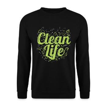 If You Are A Vegetarian You Live A Clean Life - - Unisex Sweatshirt - black - Front - Alina (178cm) & Michal (187cm)
