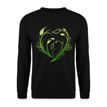 Plantes vertes formant le cœur - Végétarien Go Vegan - Sweat-shirt Unisexe - noir - Devant - Alina (178cm) & Michal (187cm)