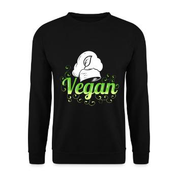 Chef's Hat - Cooking Vegan - Unisex Pullover - Schwarz - Vorne - Alina (178cm) & Michal (187cm)