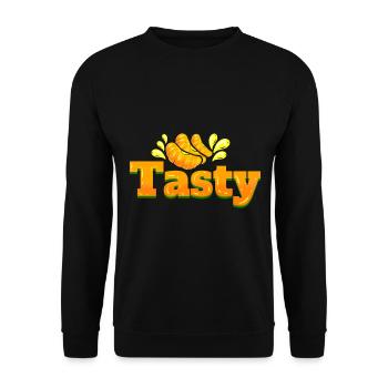 Tasty Orange Slices Or Peaces - Vegetarian - Go - Unisex Sweatshirt - black - Front - Alina (178cm) & Michal (187cm)