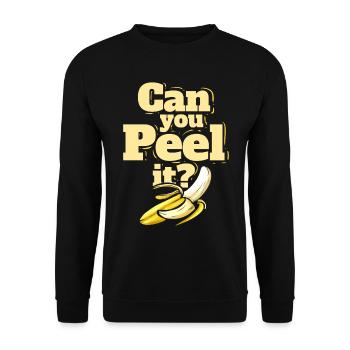 A Banana - Can You Peel It - Vegetarian - Go Vegan - Unisex Sweatshirt - black - Front - Alina (178cm) & Michal (187cm)