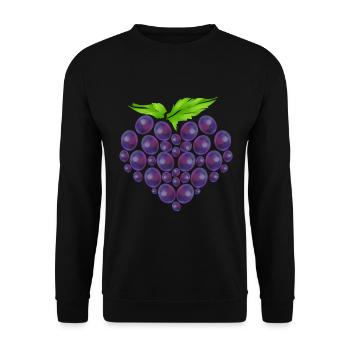Vitis Vine of Berries In Heart Shape - Vegetarian - Unisex Sweatshirt - black - Front - Alina (178cm) & Michal (187cm)