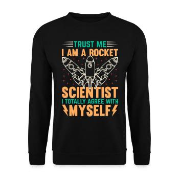 Space Rocket Space Travel Space Ship Funny Rocket - Unisex Sweatshirt - black - Front - Alina (178cm) & Michal (187cm)