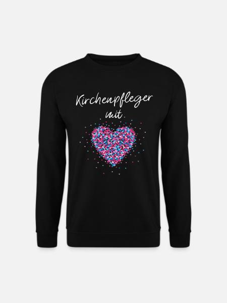 Kirchenpfleger mit Herz Evangelische Kirche - Unisex Pullover - Schwarz