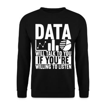Analyste de données Data Scientist - Sweat-shirt Unisexe - noir - Devant - Alina (178cm) & Michal (187cm)