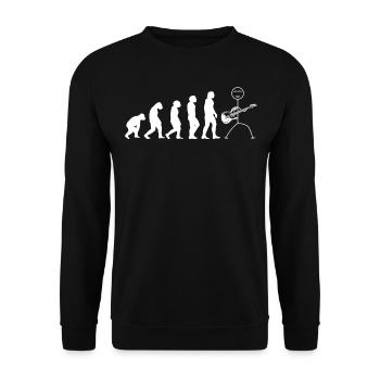Guitar Player Evolution - Stick Figure Player Guit - Unisex Pullover - Schwarz - Vorne - Alina (178cm) & Michal (187cm)