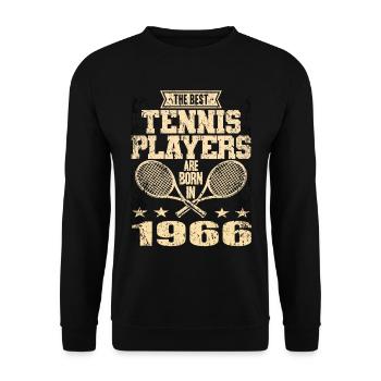 The Best Tennis Players Are Born In 1966 - Unisex Sweatshirt - black - Front - Alina (178cm) & Michal (187cm)
