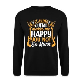 Playing Guitar Makes Me Happy You Not So Much - Gu - Unisex Sweatshirt - black - Front - Alina (178cm) & Michal (187cm)