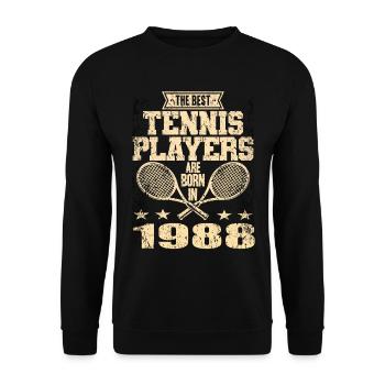 Les meilleurs joueurs de tennis sont nés en 1988 - Sweat-shirt Unisexe - noir - Devant - Alina (178cm) & Michal (187cm)