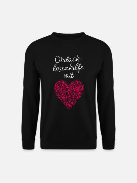 Odachlosenhilfe mit Herz Obdachlosenheim Obdachlos - Unisex Pullover - Schwarz