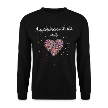 Amphibienschutz mit Herz Reptilienschutz Ehrenamt - Unisex Pullover - Schwarz - Vorne - Alina (178cm) & Michal (187cm)