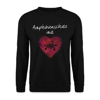 Amphibienschutz mit Herz Reptilienschutz Ehrenamt - Unisex Pullover - Schwarz - Vorne - Alina (178cm) & Michal (187cm)