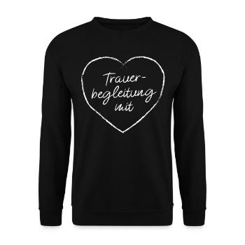 Trauerbegleitung mit Herz Therapeutin Therapie - Unisex Pullover - Schwarz - Vorne - Alina (178cm) & Michal (187cm)