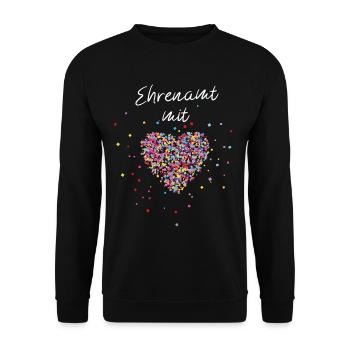 Ehrenamt mit Herz Engagement Ehrenamtlich - Unisex Pullover - Schwarz - Vorne - Alina (178cm) & Michal (187cm)