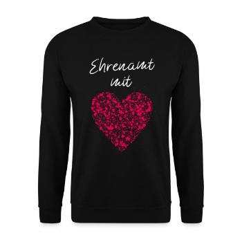 Ehrenamt mit Herz Freiwilliger Helfer Ehrenamt - Unisex Pullover - Schwarz - Vorne - Alina (178cm) & Michal (187cm)