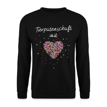 Tierpatenschaft mit Herz Pflegestelle Tierheim - Unisex Pullover - Schwarz - Vorne - Alina (178cm) & Michal (187cm)