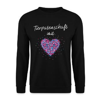 Tierpatenschaft mit Herz Pflegestelle Straßenhund - Unisex Pullover - Schwarz - Vorne - Alina (178cm) & Michal (187cm)