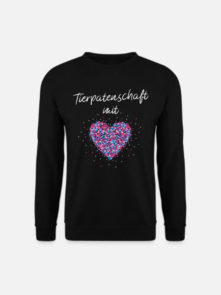 Tierpatenschaft mit Herz Pflegestelle Straßenhund - Unisex Pullover - Schwarz
