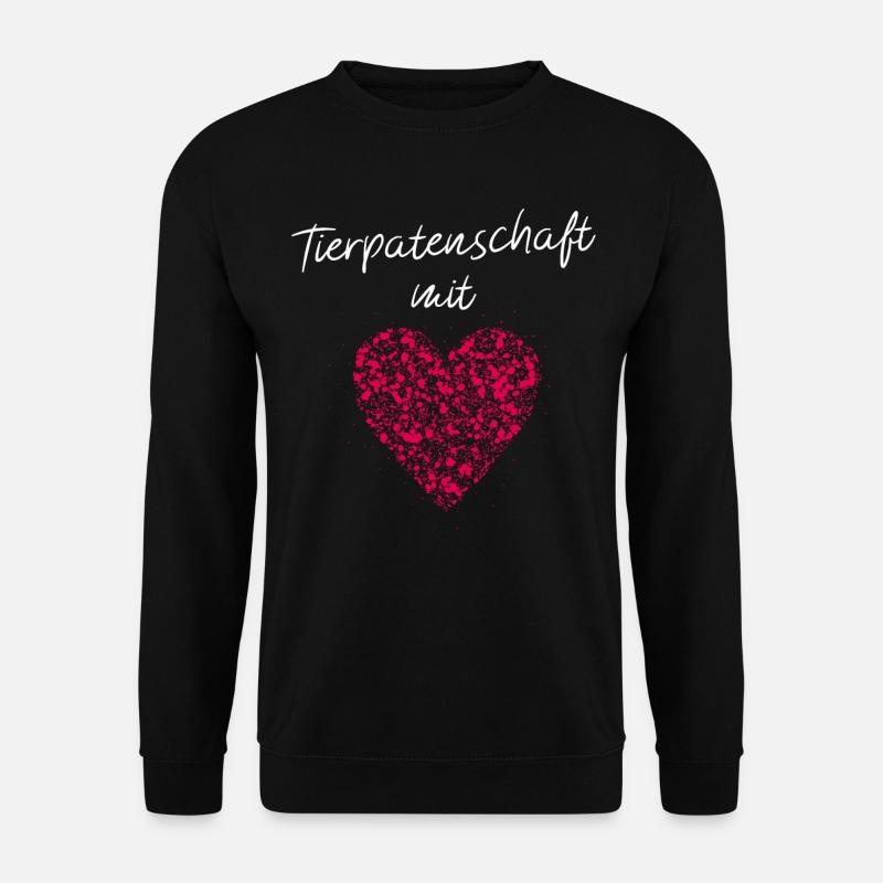 Tierpatenschaft mit Herz Tierschutz Tierschützer - Unisex Pullover - Schwarz