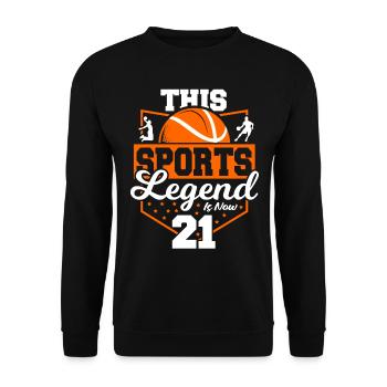 This sports legend is now 21, basketball game - Unisex Sweatshirt - black - Front - Alina (178cm) & Michal (187cm)