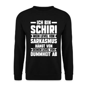 Schiri Unparteiischer Fußball Schiedsrichter - Unisex Pullover - Schwarz - Vorne - Alina (178cm) & Michal (187cm)