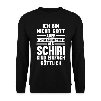 Schiri Unparteiischer Fußball Schiedsrichter - Unisex Pullover - Schwarz - Vorne - Alina (178cm) & Michal (187cm)