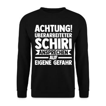 Schiri Unparteiischer Fußball Schiedsrichter - Unisex Pullover - Schwarz - Vorne - Alina (178cm) & Michal (187cm)