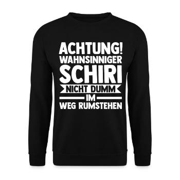 Schiri Unparteiischer Fußball Schiedsrichter - Unisex Pullover - Schwarz - Vorne - Alina (178cm) & Michal (187cm)