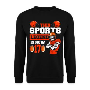 Diese Sportlegende Ist Jetzt 17, Rugbyspiel 17. - Unisex Pullover - Schwarz - Vorne - Alina (178cm) & Michal (187cm)