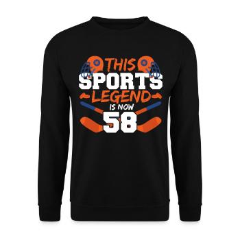 This sports legend is now 58, hockey game - Unisex Sweatshirt - black - Front - Alina (178cm) & Michal (187cm)