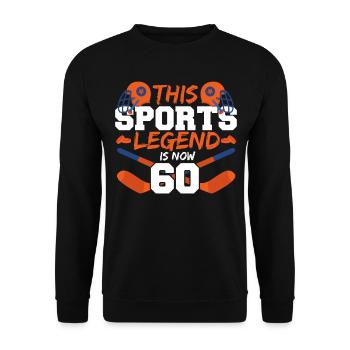 Diese Sportlegende Ist Jetzt 60, Eishockeyspiel - Unisex Pullover - Schwarz - Vorne - Alina (178cm) & Michal (187cm)