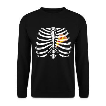 Xray Skeleton Rib Cage Pizza Lover Funny - Unisex Sweatshirt - black - Front - Alina (178cm) & Michal (187cm)