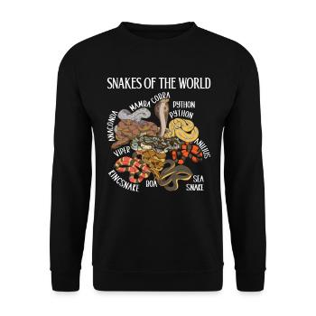 Die Schlangen der Welt - Unisex Pullover - Schwarz - Vorne - Alina (178cm) & Michal (187cm)