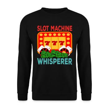 Kasino Glücksspiel Spielautomat Kartenspiel - Unisex Pullover - Schwarz - Vorne - Alina (178cm) & Michal (187cm)