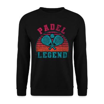 Cool Retro Crossing Rackets Padel Legend - Unisex Sweatshirt - black - Front - Alina (178cm) & Michal (187cm)