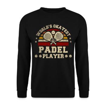 Worlds Okayest Padel Player Retro Padel - Unisex Sweatshirt - black - Front - Alina (178cm) & Michal (187cm)