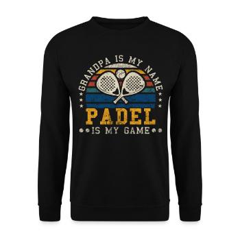 Padel Grandpa Retro Sunset Padel Player - Unisex Sweatshirt - black - Front - Alina (178cm) & Michal (187cm)