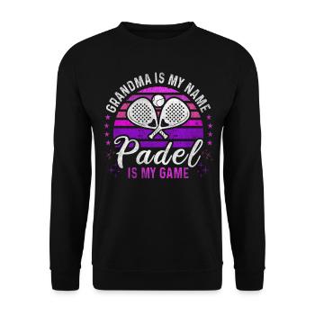 Padel Grandma Retro Sunset Padel Player - Unisex Sweatshirt - black - Front - Alina (178cm) & Michal (187cm)