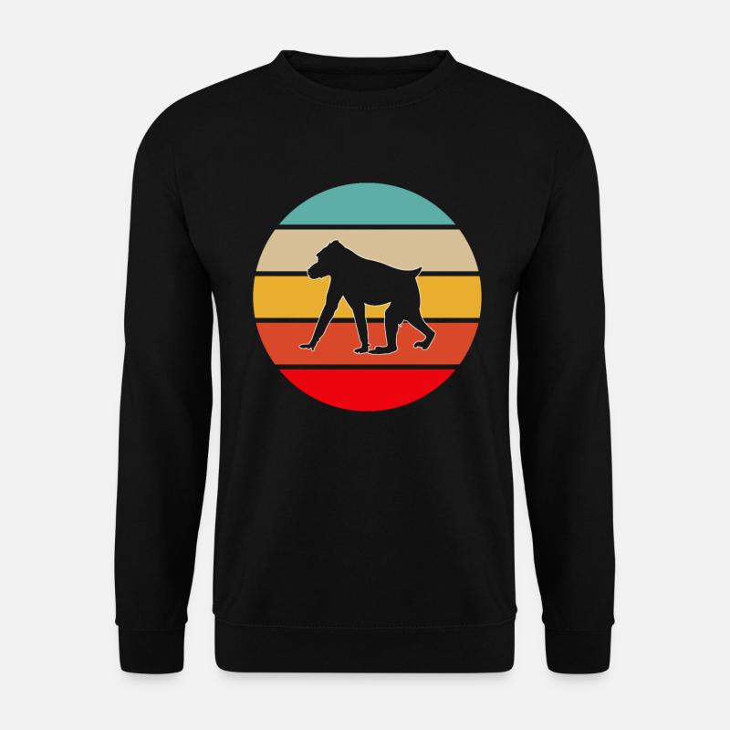 Affe Retro - Unisex Pullover - Schwarz